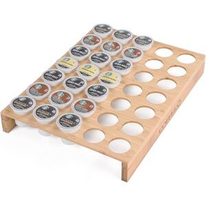 MinBoo Bamboo Drawer Countertop K Cup Holder 35 Keurig Coffee Pod Storage Rack